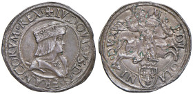 MILANO Luigi XII (1500-1513) Testone - Crippa 3/A; MIR 236/1 AG (g 9,69) RR Piccole ossidazioni verdi al R/ ma splendido esemplare con bella patina di...