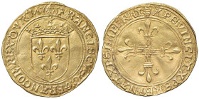 MILANO Francesco I d' Angouleme (1515-1522) Scudo d'oro del Sole - MIR 260 Au (g 3,36) RRR Splendido esemplare, bel modulo largo e regolare. Moneta pr...