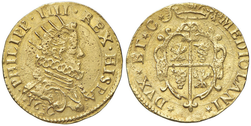 MILANO Filippo IV (1621-1665) Quadrupla 1630 - cfr. MIR 359/7 AU (g 13,21) RRR V...