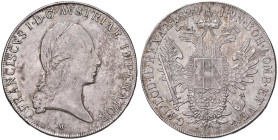 MILANO Francesco I (1815-1835) Tallero di convenzione 1822 - Gig. 109 AG (g 28,01) RRRRR Moneta di estrema rarità, il Gigante non ne riporta alcuna qu...