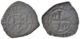 NAPOLI Giovanna e Ludovico di Taranto (1347-1362) Denaro - MIR 35/2 MI (g 0,59) RRRRR Questa moneta presenta le lettere N (1° quarto) e A (4° quarto) ...