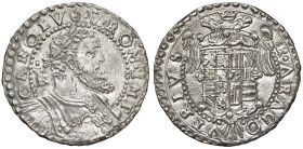 NAPOLI Carlo V (1516-1556) Mezzo ducato sigla IBR con tre punti al di sopra - cfr. Magliocca 31 e seguenti AG (g 13,83) RRR I comuni mezzi ducati d'ar...