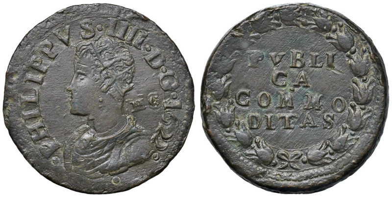 NAPOLI Filippo IV (1621- 1665) Pubblica Commoditas 1622 con il simbolo di un gro...