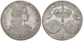 NAPOLI Carlo II (1674-1700) Ducato 1684 Bordo liscio - Nomisma 8 AG (28,28) Graffietti di conio al D/ ma un piacevole esemplare, raro a trovarsi di qu...