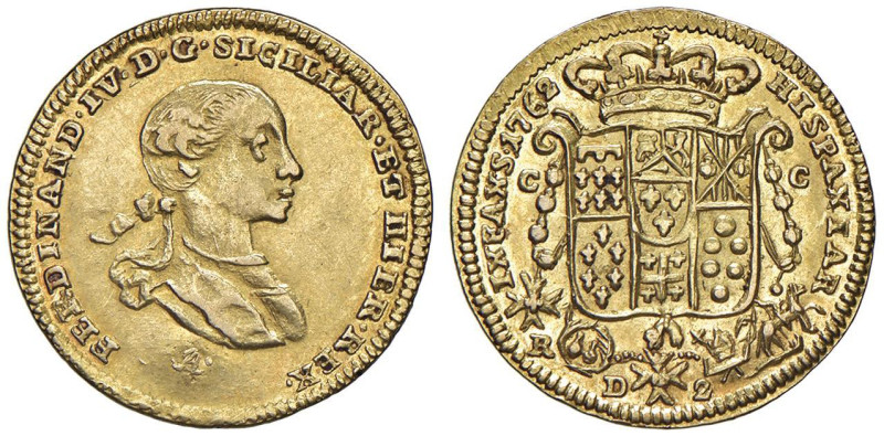 NAPOLI Ferdinando IV (1759-1799) 2 Ducati 1762 sigle FA - Nomsima 405 AU (g 2,93...