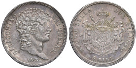 NAPOLI Gioacchino Murat (1808-1815) 5 Lire 1813 - Nomisma 737 AG (g 24,93) Colpo al bordo, delicata patina

Status: SPL