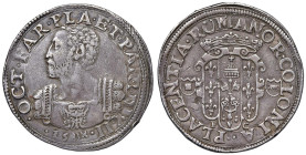 PIACENZA Ottavio Farnese (1556-1586) Ducatone 1583 - MIR 1120/1 (indicato R/3) AG (g 31,56) RRR Dalla nostra asta 53, lotto 1338, con questa nota "bel...