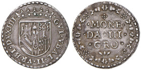 URBINO Guid'Ubaldo II della Rovere (1538-1574) Da 3 grossi - Cav. 115 AG (g 4,38) RRR

Status: BB+