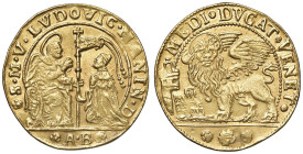 VENEZIA Lodovico Manin (1789-1797) Mezzo ducato in oro da 5 zecchini sigla A B - Mont. manca AU (g 16,44) RRRR Ex Heritage 3096, 2021, lotto 30400 con...