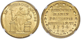 VENEZIA Lodovico Manin (1789-1797) Osella 1794 A. VI in oro da 4 zecchini - Pa. 500 AU (g 91) RRR In slab NGC MS 61 2117145-040

Status: MS 61