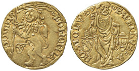 Paolo II (1464-1471) Bologna - Bolognino d'oro - MIR 424/3; Munt. 74 AU (g 3,46) RRR Lieve debolezza al D/, esemplare di ottima qualita' per questa ti...