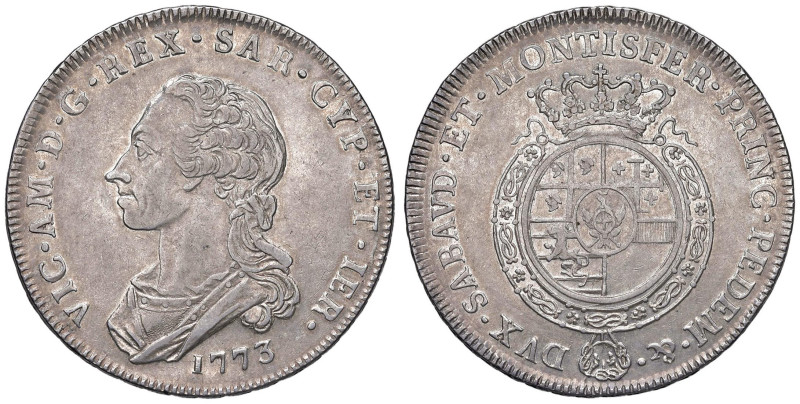 Vittorio Amedeo III (1773-1796) Scudo 1773 - Nomisma 324 AG (g 35,00) RRR Fondi ...