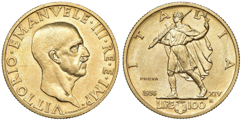 Vittorio Emanuele III (1900-1946) 100 e 50 Lire 1936 Prova - Nomisma P6 e P11; L...