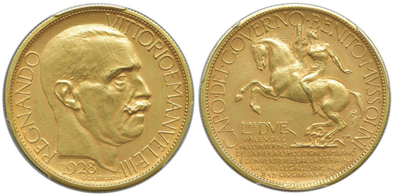 Vittorio Emanuele III (1900-1946) 2 Lire 1928 A. VI Fiera di Milano - Nomisma 14...