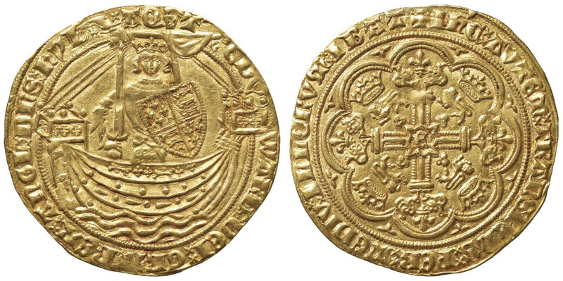 INGHILTERRA Edoardo III (1327-1377) Noble con lettera E al centro della croce - ...