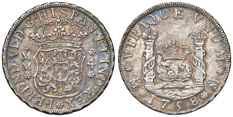 MESSICO Ferdinand VI (1788-1808) 4 Reales 1758 - Mo MM - KM-95; Gil-M-4-32; Cal-...