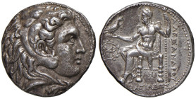 MACEDONIA Alessandro III (336-323 a.C.) Tetradramma (Babilonia) Testa a d. avvolta nella pelle di leone - R/ Zeus seduto a s. - Price 3704 AG (g 16,92...