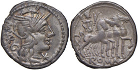 Vargunteia - M. Vargunteius - Denario (130 a.C.) Testa di Roma a d. - R/ Giove su quadriga a d. - B. 1; Cr. 257/1 AG (g 3,90) Intensa patina

Status...