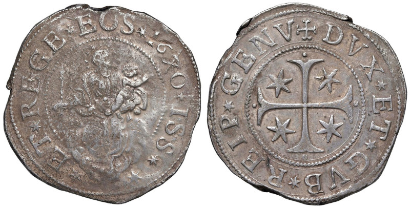 GENOVA Dogi Biennali (1528-1797) Scudo stretto 1670 sigle ISS - MIR 294/30 AG (g...