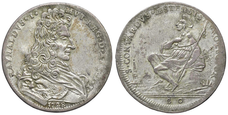 MODENA Rinaldo d'Este (1706-1737) Mezzo ducato 1728 - MIR 832/3 AG (g 11,20)

...