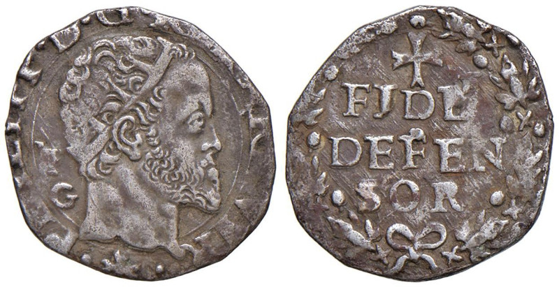 NAPOLI Filippo II di Spagna (1554-1598) Carlino con sigle IAF/G - Magliocca 79/1...