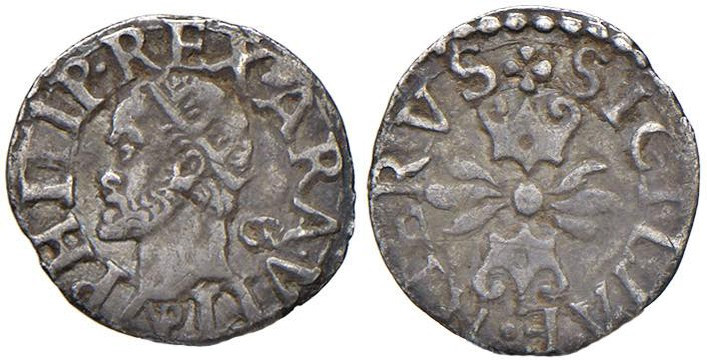 NAPOLI Filippo II (1554-1598) Grano - Magliocca 90 AG (g 0,25) RRR

Status: BB...