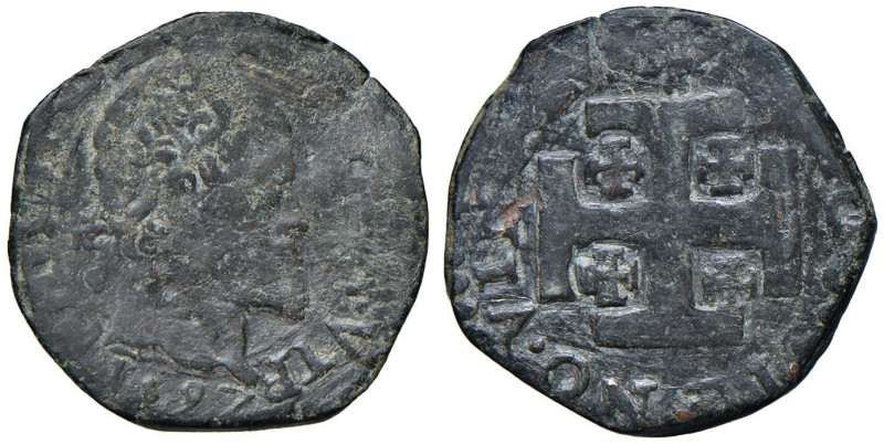 NAPOLI Filippo II (1554-1598) 3 Cavalli 1597 - Magliocca non presente CU (g 3,94...