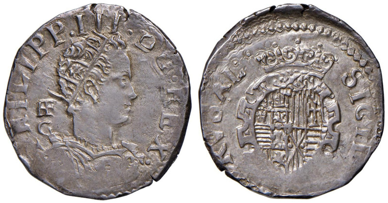 NAPOLI Filippo III di Spagna (1598-1621) Tarì IAF/G - Magliocca 14 AG (g 6,00) R...