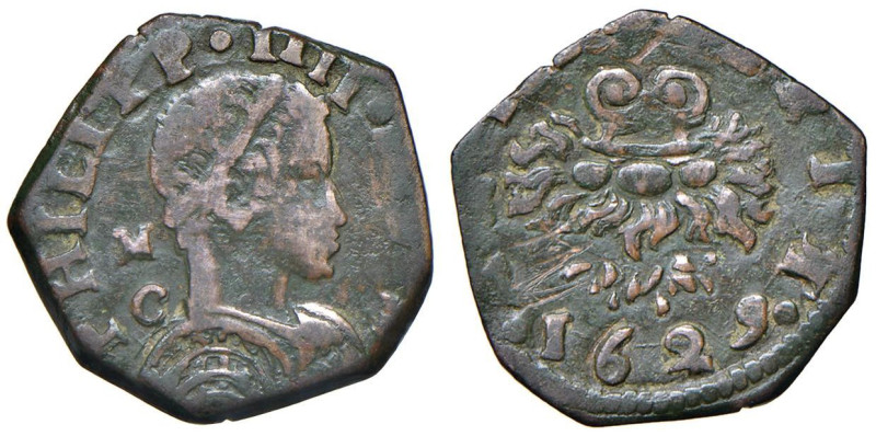 NAPOLI Filippo IV (1621-1665) 3 Cavalli 1629 M/C - Magliocca 127 CU (g 2,72) RRR...