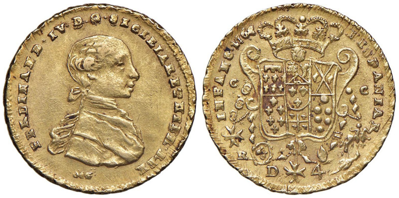 NAPOLI Ferdinando IV (1759-1799) 4 Ducati 1767 (?) - Nomisma 396 AU (g 5,89) Min...