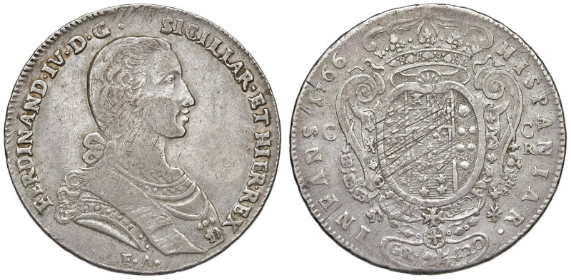 NAPOLI Ferdinando IV (1759-1799) Piastra 1766 - Nomisma 412 AG (g 25,21) R Graff...