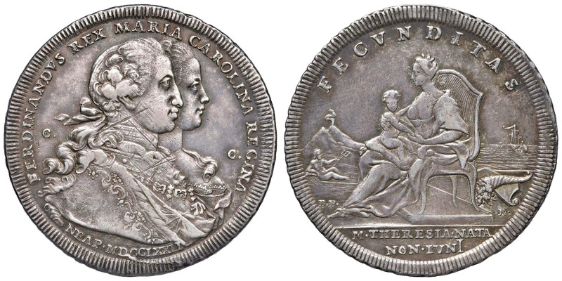 NAPOLI Ferdinando IV (1759-1799) Piastra 1772 - Nomisma 416 AG (g 25,28) R Graff...