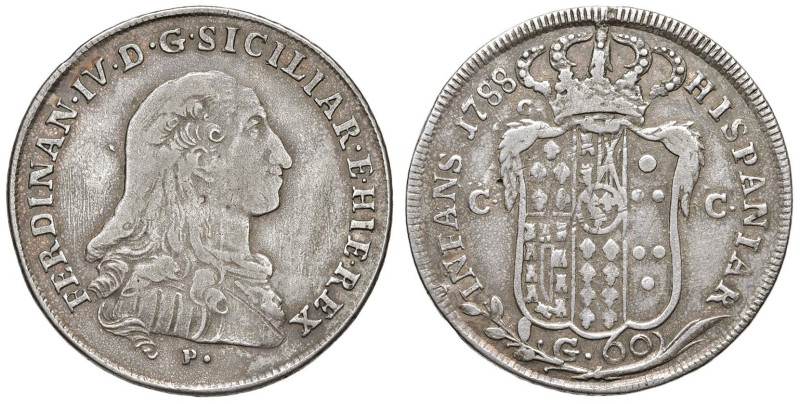 NAPOLI Ferdinando IV (1759-1798) Mezza piastra 1788 - Nomisma 478 AG (g 13,47) R...