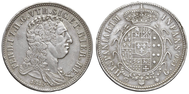 NAPOLI Ferdinando IV (1759-1799) Piastra 1815 - Nomisma 756 AG (g 27,11) Ex Inas...