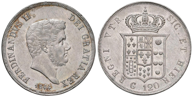 NAPOLI Ferdinando II (1830-1859) Piastra 1844 - Nomisma 949 AG (g 27,48) Ottimo ...