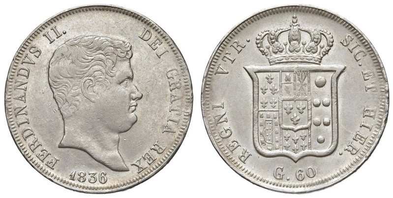 NAPOLI Ferdinando II (1830-1859) Mezza piastra 1836 - Nomisma 984; Magliocca 575...