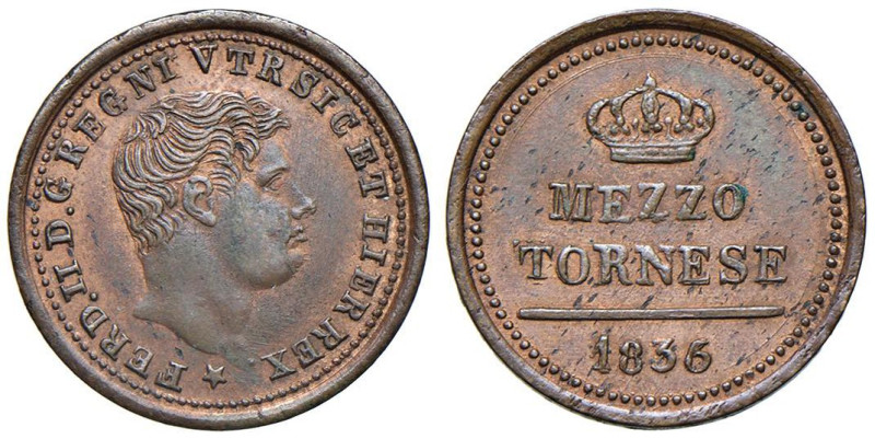 NAPOLI Ferdinando II (1830-1859) Mezzo tornese 1836/5 - Nomisma 1260 CU (g 5,10)...