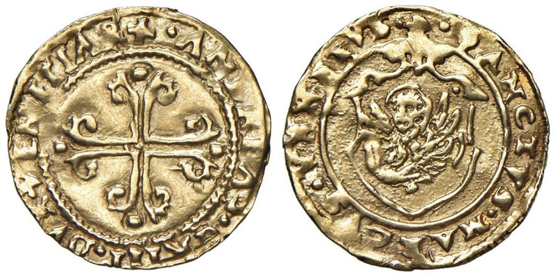 VENEZIA Andrea Gritti (1523-1532) Mezzo scudo d'oro - Pa. 4 AU (g 1,58) RRR Legg...