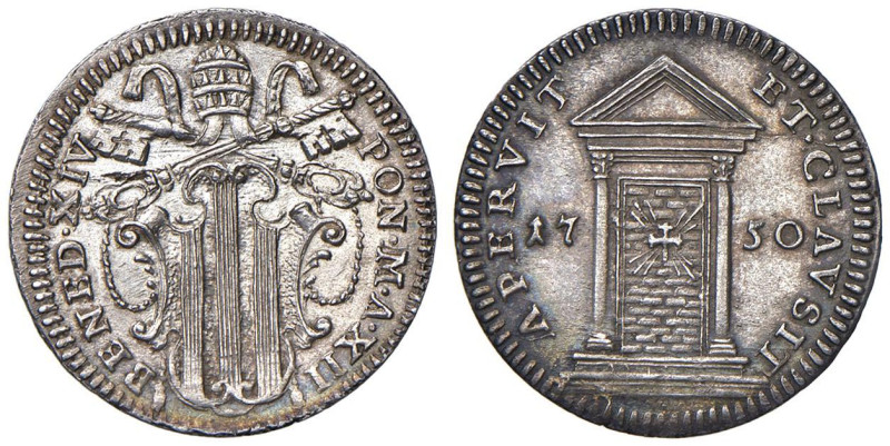 Benedetto XIV (1740-1758) Grosso 1750 A. XII (anacronismo) Anno Santo - Munt. 54...