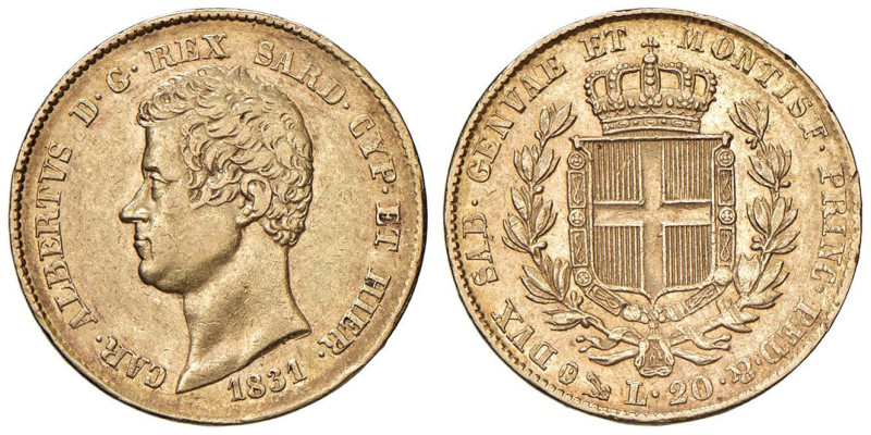 Carlo Alberto (1831-1849) 20 Lire 1831 G FERT - Nomisma 637 AU

Status: BB