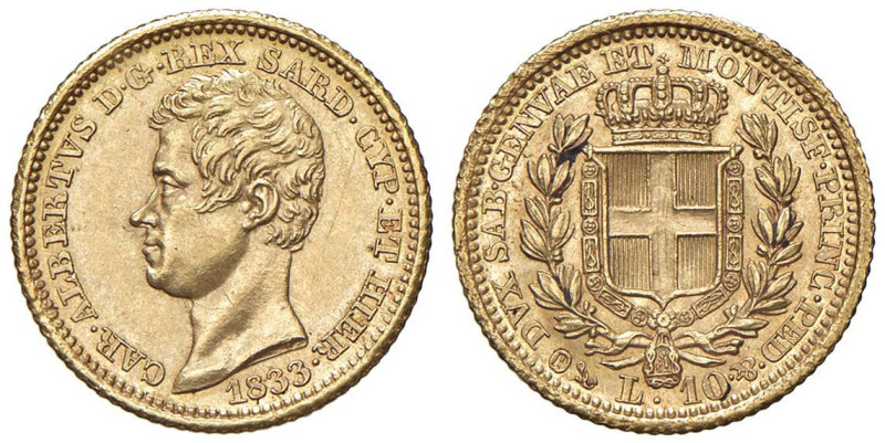 Carlo Alberto (1831-1849) 10 Lire 1833 T - Nomisma 668 AU RR Dalla nostra asta 3...