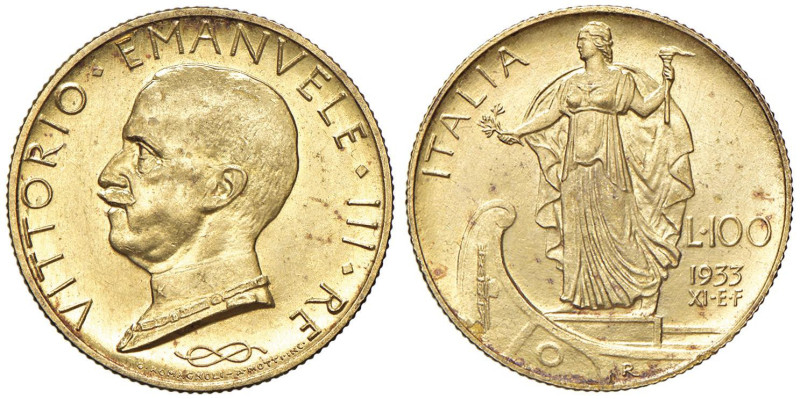 Vittorio Emanuele III (1900-1946) 100 Lire 1933 A. XI - Nomisma 1058 AU R

Sta...