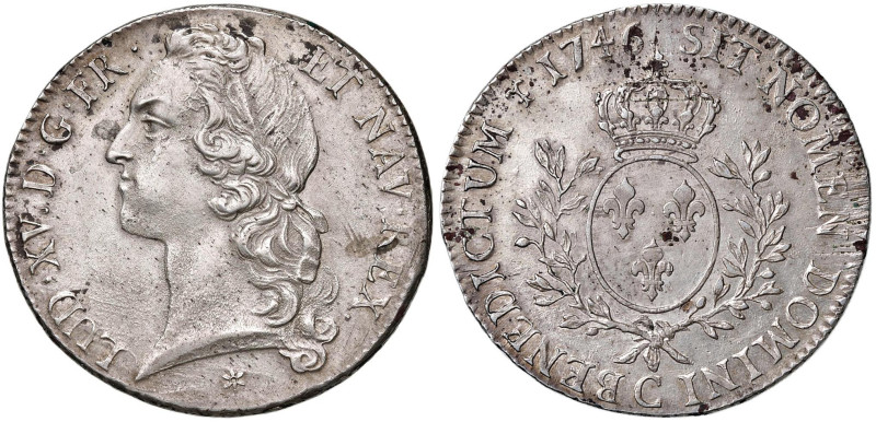 FRANCIA Luigi XV (1715-1774) Ecu 1746 Caen - Gad. 322 (g 29,35) Modeste ossidazi...