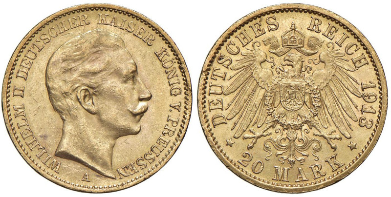 GERMANIA Prussia - Guglielmo II (1888-1918) 20 Marchi 1913 A - KM 521 AU (g 7,99...