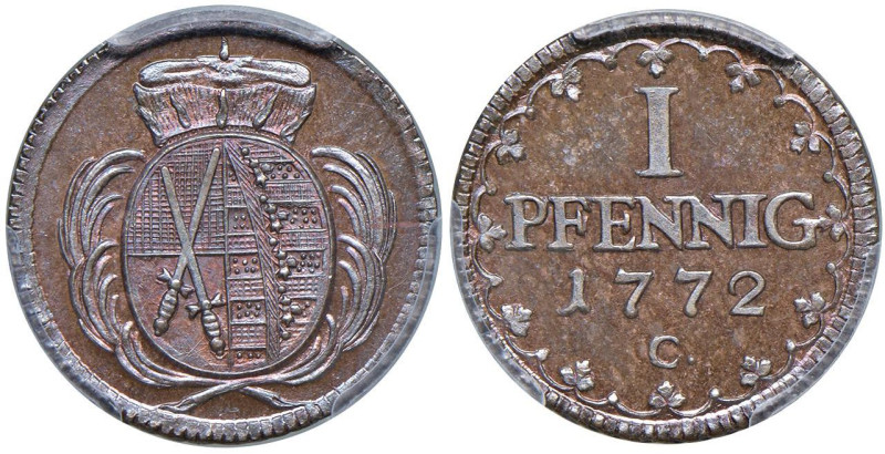 GERMANIA Sassonia - Federico Augusto III (1763-1806) Pfennig 1772 C - KM 1000 CU...