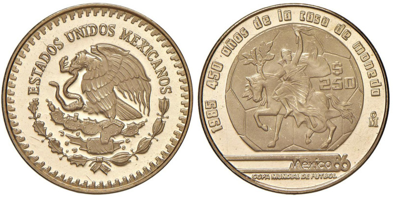 MESSICO 250 Pesos 1985 Horse and rider - Fr. 188 AU (g 8,66) In astuccio con cer...