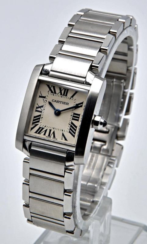 CARTIER. Tank Française -Small Size- Referenza 3217. Numero di serie 615XXXX. Mo...