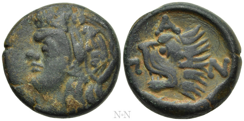 CIMMERIAN BOSPOROS. Pantikapaion. Ae (Circa 310-304/3 BC). 

Obv: Head of saty...