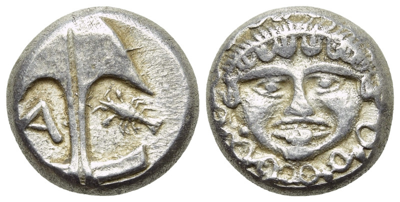 THRACE. Apollonia Pontika. Drachm (Circa 470-435 BC). 

Obv: Upright anchor; A...