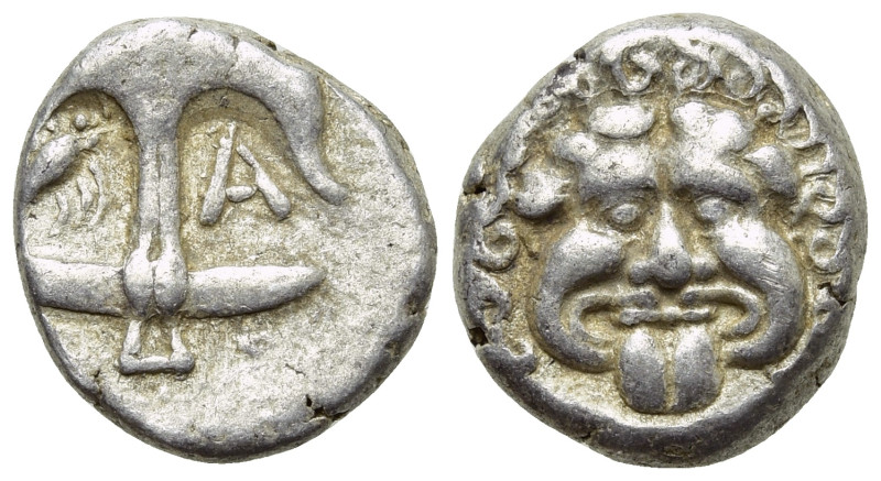 THRACE. Apollonia Pontika. Drachm (Late 5th-4th centuries BC). 

Obv: Upright ...